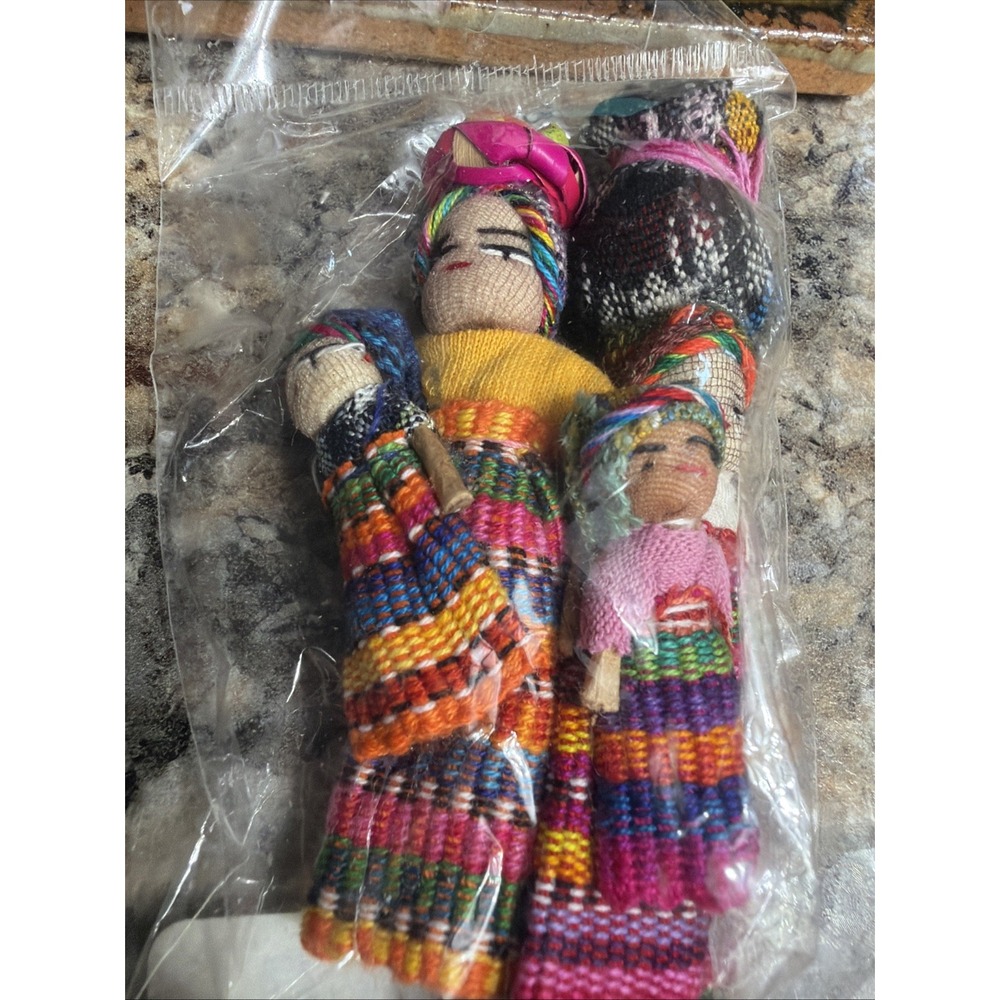 GUATEMALAN Worry DOLLS Handmade~4 Dolls